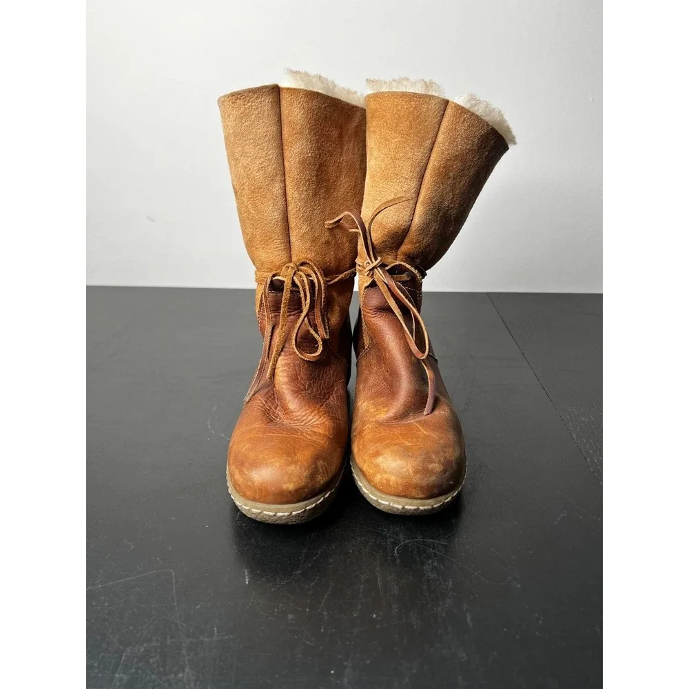 MAXINE Women's Brown Shearling Winter‎ Boots Size 6
